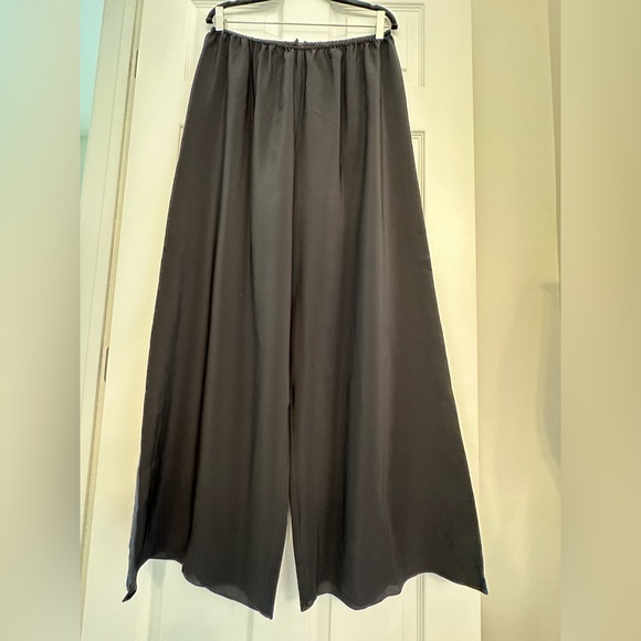 Rosamosario 100% Silk Crepe Palazzo Trousers Black Silk Palazzo Pajama Pant - Picture 3 of 14